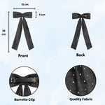 Load image into Gallery viewer, Radhu & Kabby Pack of 3 Sparkly Long Tail Hair Bows for Women & Girls