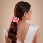 Load image into Gallery viewer, Satin Scrunchies - Pink, Peach & Green Pack of 3