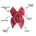 Load image into Gallery viewer, Stylish Hair Bow for Women Maroon Colour Pack of 1