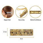 Load image into Gallery viewer, Gold-Tone Barrette Hair Clip with Crystal Embellishments for Women One Piece