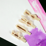 Load image into Gallery viewer, Pearl Hair Clips - Stylish Bow & Crown Hairpins Set of 4
