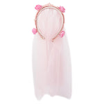 Load image into Gallery viewer, Pink Floral Veil Headband Elegant Bridal Accessory Pack of 1