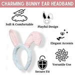 Load image into Gallery viewer, Rabbit Ears Headband Pink & White with Pearls Pack of 1
