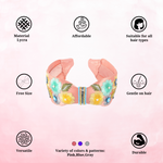 Load image into Gallery viewer, Peach Floral Embroidered Headband For Women & Girls Pack of 1