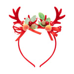 Load image into Gallery viewer, Red Reindeer Antler Headband for Women