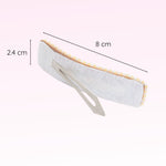 Load image into Gallery viewer, Radhu & Kabby Embroidered Daisy Hair Clips | Beige Base with White & Green Floral Thread Work