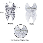Load image into Gallery viewer, Trendy Satin Hair Bow for Women Black & White Colour Set of 2