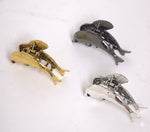 Load image into Gallery viewer, Radhu & Kabby Dolphin Design Metal Claw Clips | Elegant & Sturdy Hair Accessories for Women | Gold, Silver, Black | Pack of 3