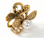 Load image into Gallery viewer, Radhu & Kabby Mini Metal Pearl Flower Hair Claw Clips | Black, Silver & Gold Pack of 3