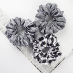 Load image into Gallery viewer, Hair Scrunchies Black & White Patterned Set of 6
