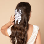 Load image into Gallery viewer, Trendy Satin Hair Bow for Women Black & White Colour Set of 2