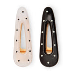 Load image into Gallery viewer, Trendy Black & White Polka Dot Alligator Clips - 2 Pack