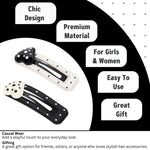 Load image into Gallery viewer, Heart Polka Dot Tic Tac Clips - Black & White Set of 2