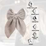 Load image into Gallery viewer, Trendy Grey Hair Bow Clip for Women/Girls Pack of 1