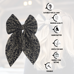 Load image into Gallery viewer, Hair Bow Clip For Women/Girls Black Pack of 1