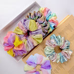 Load image into Gallery viewer, Rainbow Hair Scrunchies Set of 6