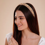 Load image into Gallery viewer, Golden Beaded Handmade Hairband