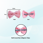 Load image into Gallery viewer, Crystal Beaded Hair Bows Black & Pink Hair Clips for Women Set of 2