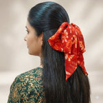 Load image into Gallery viewer, Women’s Red Floral Printed Fabric Hair Claw Clip for Girls & Women | Set of 1 Stylish Hair Accessory