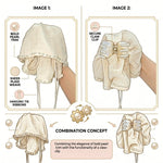 Load image into Gallery viewer, Radhu & Kabby Classic White Hair Claw Clip for Women & Girls | Elegant Chiffon Fabric Hair Accessory with Pearl Detailing