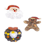 Load image into Gallery viewer, Christmas-Themed Hair Claw Clips - Festive Santa, Gingerbread & Wreath Set of 3
