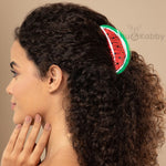 Load image into Gallery viewer, Fruit-Themed Claw Clips - Pineapple & Watermelon Set of 2