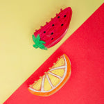 Load image into Gallery viewer, Strawberry & Orange Hair Claw Clips Clutcher Set of 2