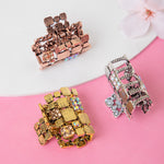 Load image into Gallery viewer, Metal Hair Clutchers – Gold, Rose Gold & Silver with Crystals Set of 3