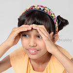 Load image into Gallery viewer, Black Wide Floral Hair Band Hand Embroidered 1 Piece