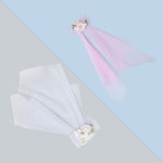 Load image into Gallery viewer, White Hair Bow with Veil Flower Embellishments One Piece