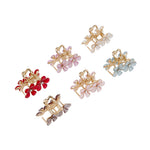 Load image into Gallery viewer, Mini Flower Claw Clips for Women – Pastel Hair Clutcher Set of 6-Piece