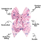 Load image into Gallery viewer, Trendy Satin Pink Floral Bow Hair Clip Hair Accessory Pack of 1