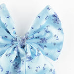 Load image into Gallery viewer, Blue Floral Satin Hair Bow Clip Trendy Hair Accessory Pack of 1