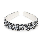 Load image into Gallery viewer, Handmade Black & White Beaded Headband For Women 1 Pcs
