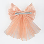 Load image into Gallery viewer, Net Hair Bow Clips with Pearl-Embellished Multi colour Set of 3