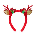Load image into Gallery viewer, Christmas Reindeer Antler Hairband With Golden Ears 1 Piece