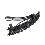 Load image into Gallery viewer, Black Floral Hair Barrette with Crystals For Girls