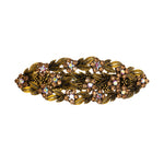 Load image into Gallery viewer, Radhu & Kabby Golden Floral Barrette with Bead Accents | Set of 1 Metal Hair Accessory for Women | French Barrette Hair Clips