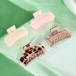 Load image into Gallery viewer, Hair Clutchers For Women in Pink, Brown, and Beige – Medium Size Clips Set of 4