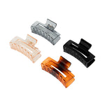 Load image into Gallery viewer, Hair Clutchers for Women – Compact Clips in Black, Amber, and Neutral Tones Set of 4