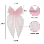 Load image into Gallery viewer, Net Tail Hairbows Polka Dot Net Bows Purple & Pink Colour Set of 2