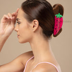 Load image into Gallery viewer, Strawberry & Orange Hair Claw Clips Clutcher Set of 2