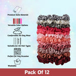 Load image into Gallery viewer, Satin Hair Scrunchies Set of 12 - Hair Accessories for Girls
