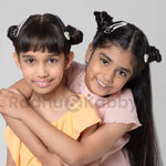 Load image into Gallery viewer, Heart Polka Dot Tic Tac Clips - Black & White Set of 2