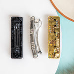 Load image into Gallery viewer, Matte Black Crystal Barrette for Women