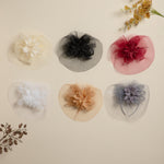 Load image into Gallery viewer, Radhu & Kabby Floral Fascinator Hat for Girls/Women | Stylish Maroon Hat with Alligator Clips & Headband | Hair Accessory for Special Occasions