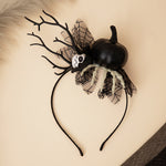 Load image into Gallery viewer, Halloween Hairband with Black Pumpkin & Skeleton Design 1 Piece