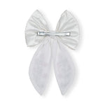 Load image into Gallery viewer, Floral Embroidered Hair Bow Clip Hair Accessories White 1 Pcs