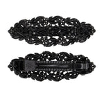 Load image into Gallery viewer, Black Beaded Floral Barrette for Elegant Styling 1 Piece