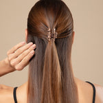 Load image into Gallery viewer, Metal Hair Clutchers – Gold, Rose Gold & Silver with Crystals Set of 3